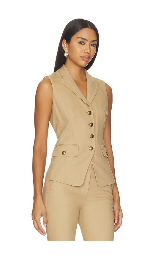Benny Vest in Tan. - size 0 (also in 00, 10, 2, 4, 6, 8) - Veronica Beard - Modalova
