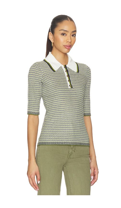 Soza Polo Top in Green. - size L (also in M) - Veronica Beard - Modalova