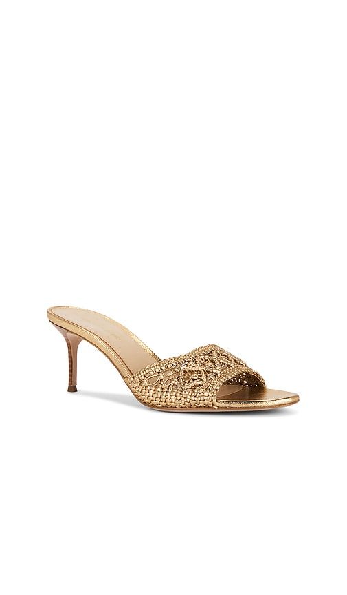 Tia Macrame Sandal in Metallic Gold. - size 6.5 (also in 7) - Veronica Beard - Modalova