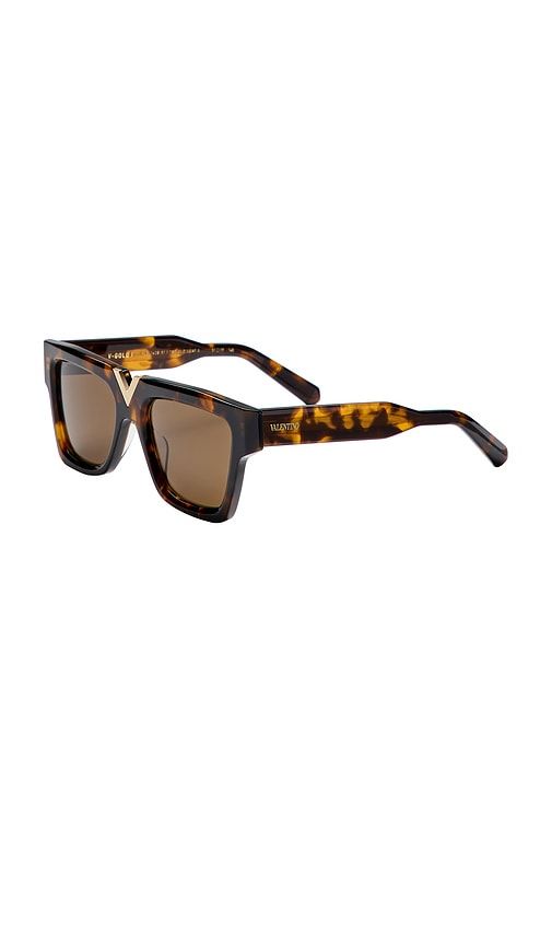 V Gold Sunglasses in Brown - Valentino Garavani - Modalova