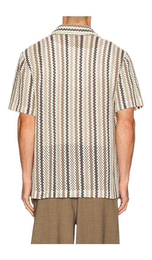 Beach Stripe Short Sleeve Shirt in Brown. - size S (also in M, XL/1X, XXL/2X) - Vince - Modalova