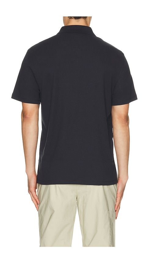 Mesh Knit Snap Short Sleeve Polo in Navy. - size M (also in S, XL/1X) - Vince - Modalova