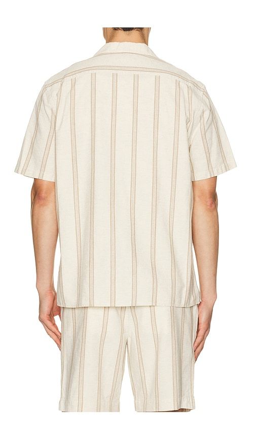 Cove Stripe Short Sleeve Cabana Shirt in Cream. - size S (also in L) - Vince - Modalova