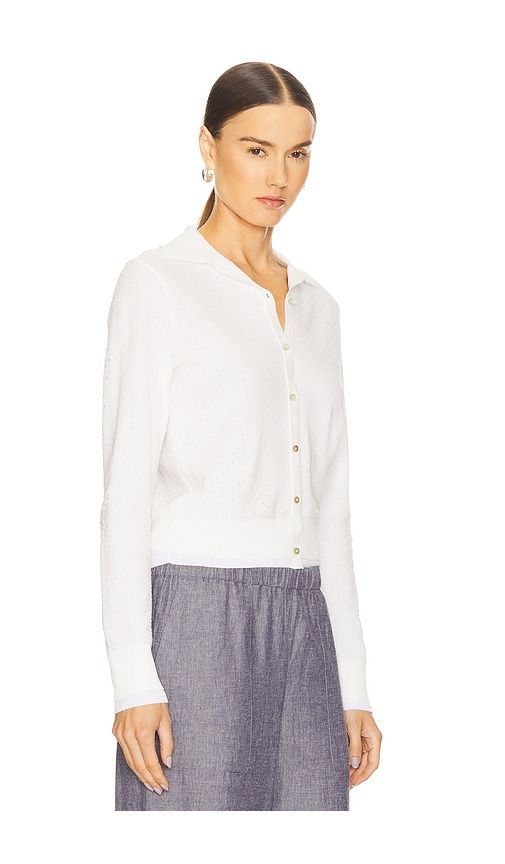 Double Layer Mesh Cardigan in White. - size M (also in XL) - Vince - Modalova
