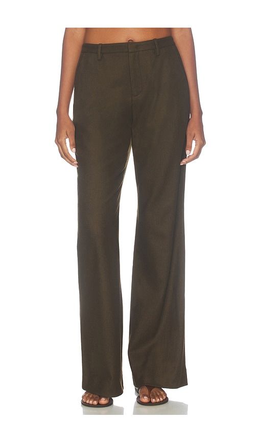 Simone Mid Rise Soft Flannel Flare Pant in Brown. - size 00 (also in 8, 10) - Vince - Modalova