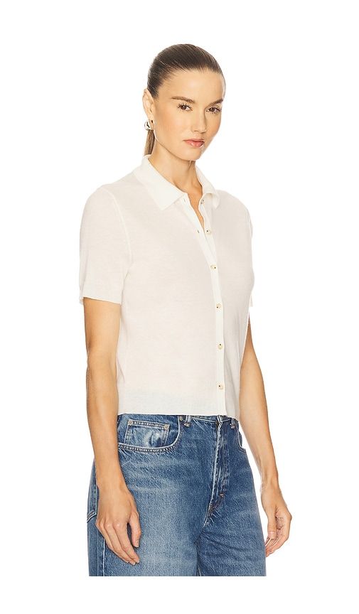 Collared Button Up Top in White. - size M (also in S) - Vince - Modalova