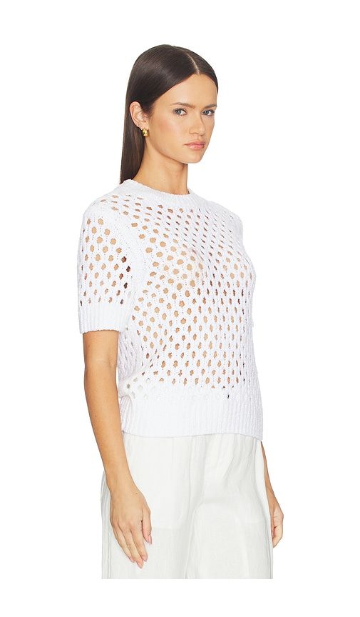 Honeycomb Boxy Tee in White. - size L (also in M, S, XS) - Vince - Modalova