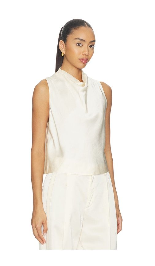 Cropped Cowl Neck Top in Ivory. - size M (also in XS) - Vince - Modalova
