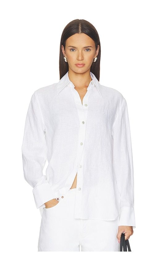 Relaxed Long Sleeve Button Down in White. - size L (also in XL) - Vince - Modalova