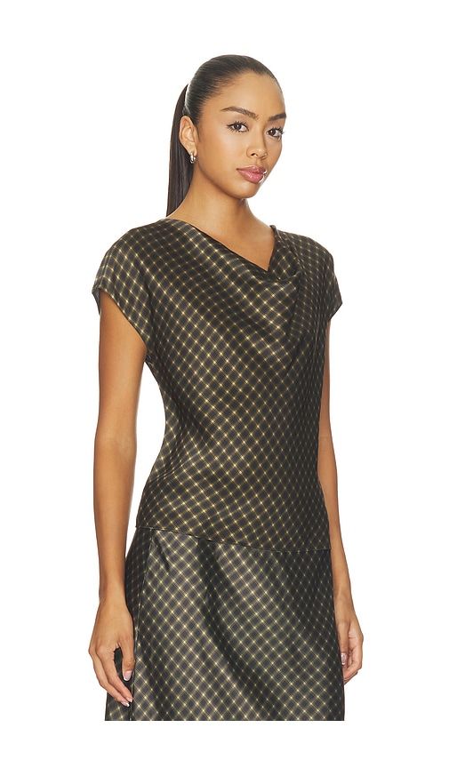 Ombre Plaid On Cowl Neckcap Sleeveless Blouse in Multi. - size L (also in M, XS) - Vince - Modalova