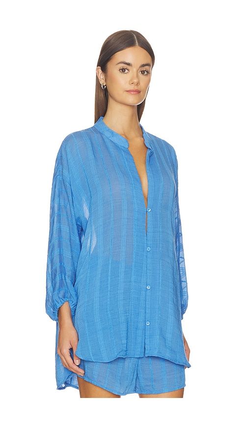 Yana Long Sleeve Blouse in Blue. - size S (also in XS) - Vix Swimwear - Modalova