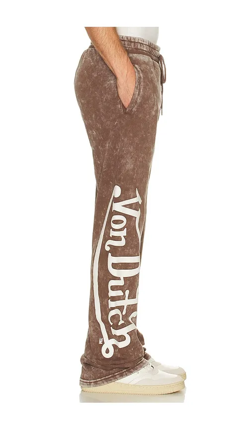 Stacked Flared Leg Jogger in Brown. - size L (also in M, S, XL/1X) - Von Dutch - Modalova