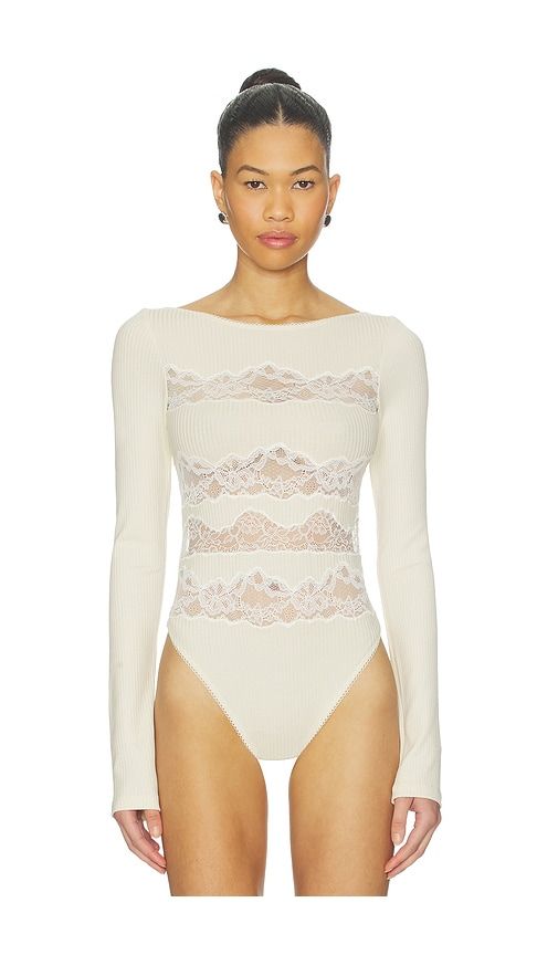 Lace Cut Out Bodysuit in Ivory. - size 34 (also in 38) - Vaillant - Modalova