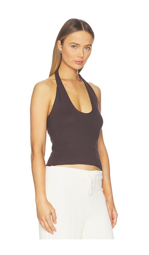 Pointelle Halter Top in Brown. - size L (also in M, S, XS) - VIR VITA - Modalova