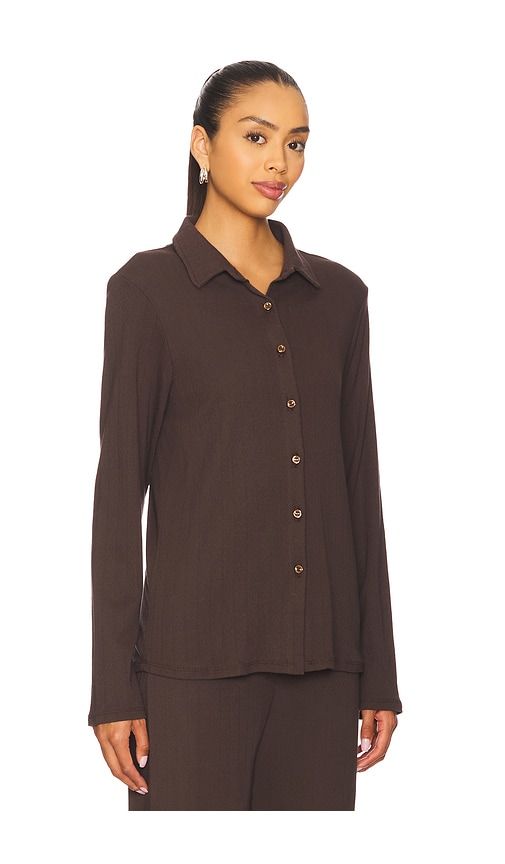 Eloise Pointelle Shirt in Brown. - size S (also in XS) - VIR VITA - Modalova