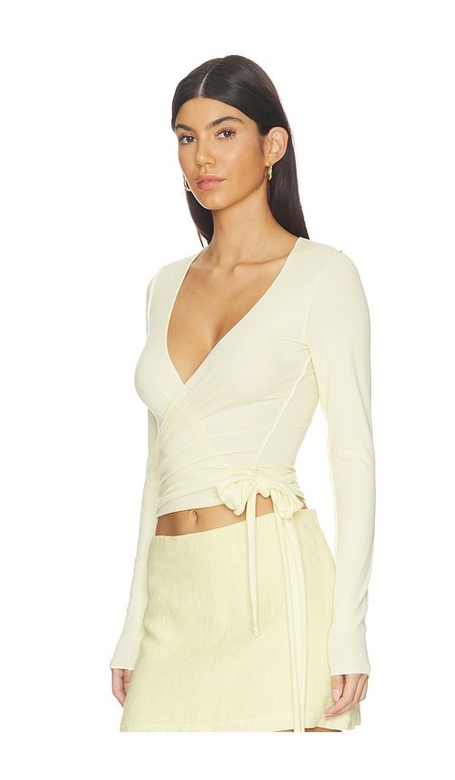 Margot Wrap Top in Yellow. - size M (also in S, XL, XS) - VIR VITA - Modalova