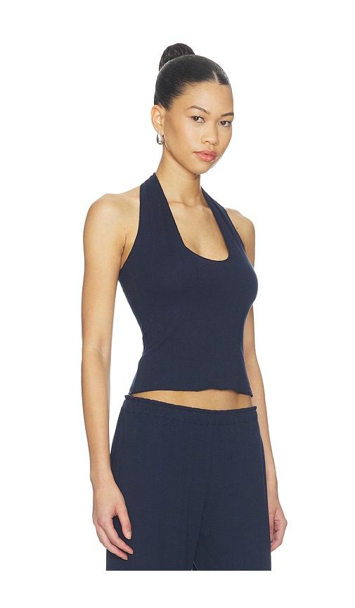 Pointelle Halter in Navy. - size L (also in M, S, XS) - VIR VITA - Modalova