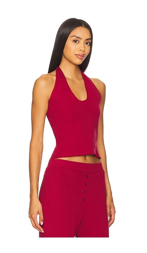 Pointelle Halter Top in Red. - size L (also in M, S, XL, XS) - VIR VITA - Modalova