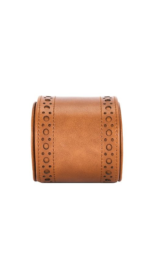Brogue Single Watch Roll in Brown - WOLF - Modalova