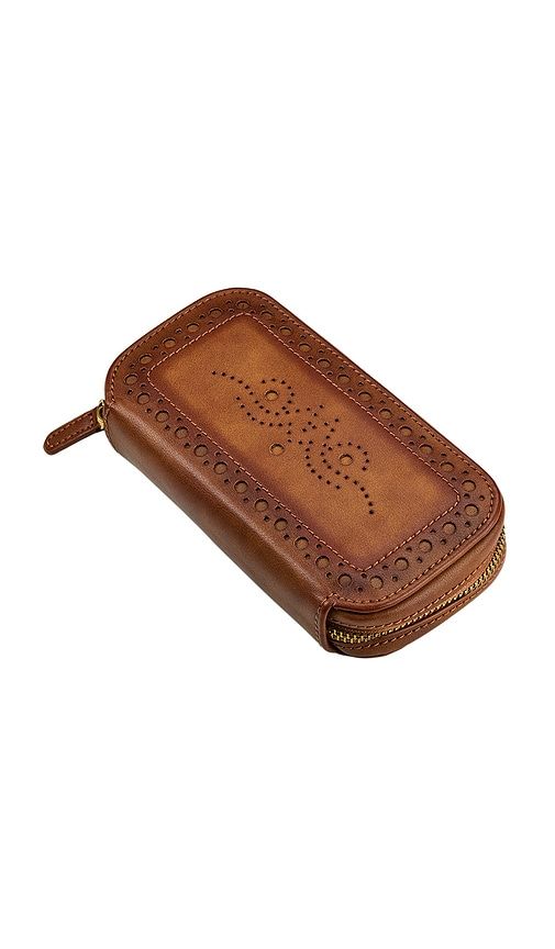 Brogue 2 Piece Watch Zip Case in Brown - WOLF - Modalova