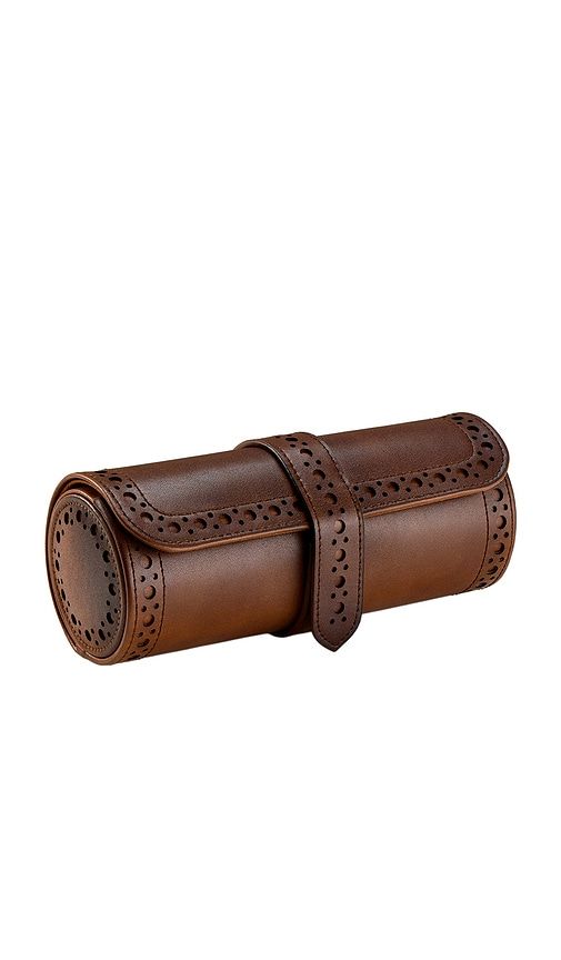 Brogue Triple Watch Roll in Brown - WOLF - Modalova