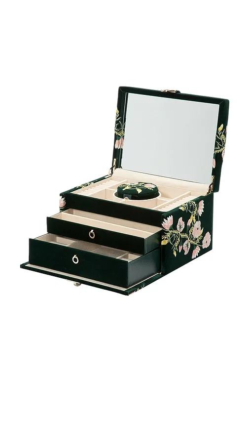 Zoe Medium Jewelry Box in Dark Green - WOLF - Modalova