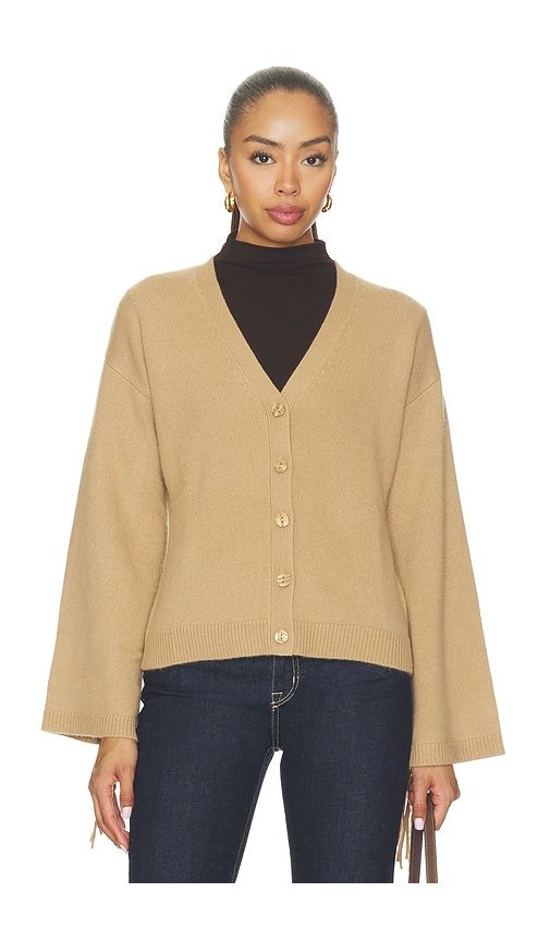 Martti Fringe Cardigan in Tan. - size L (also in M, S, XS) - W. Cashmere - Modalova