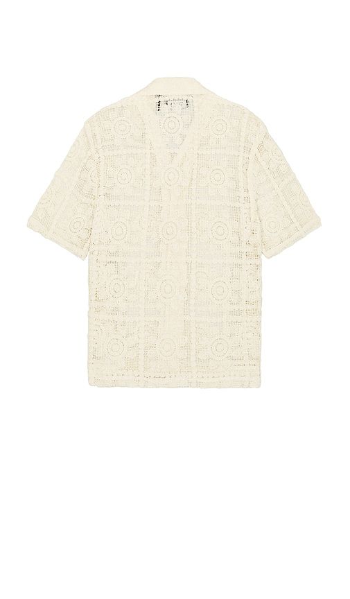 Floral Crochet Camp Shirt in Cream. - size S (also in XS) - WAO - Modalova