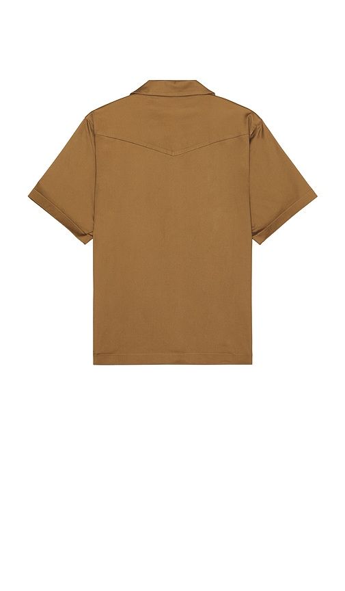 Satin Western Short Sleeve Shirt in Brown. - size S (also in XS) - WAO - Modalova