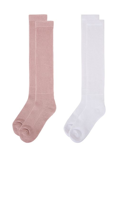 Scrunch Sock 2 Pack in Mauve - WellBeing + BeingWell - Modalova