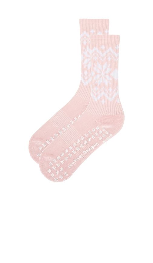 Fair Isle Grip Sock in Pink - WellBeing + BeingWell - Modalova