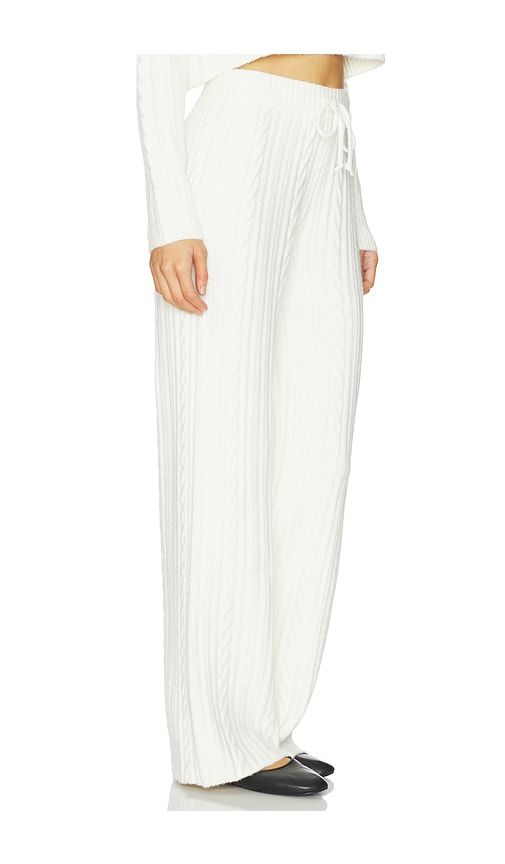 Juno Cable Knit Pant in White. - size XL (also in XS) - WellBeing + BeingWell - Modalova
