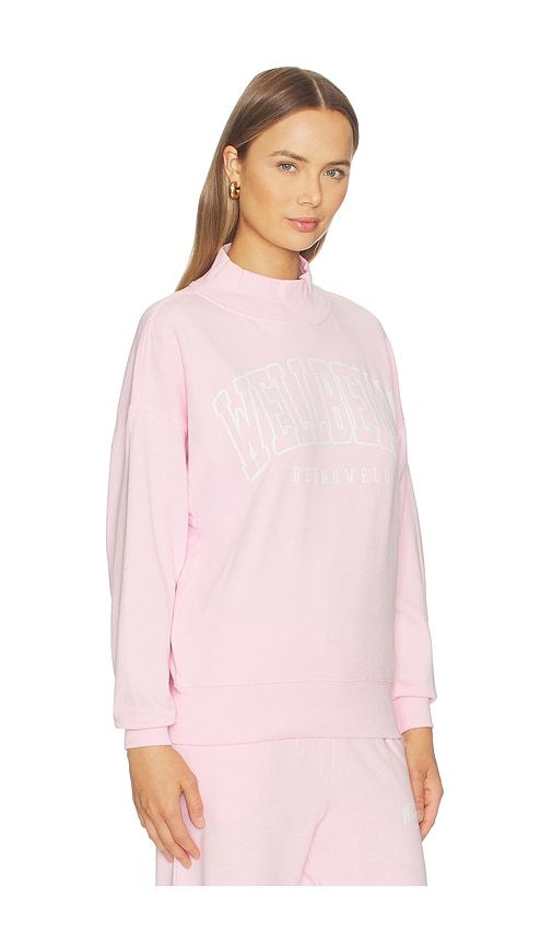Shay Oversized Mock Neck Crew in Pink. - size M (also in S, XL, XS, XXS) - WellBeing + BeingWell - Modalova