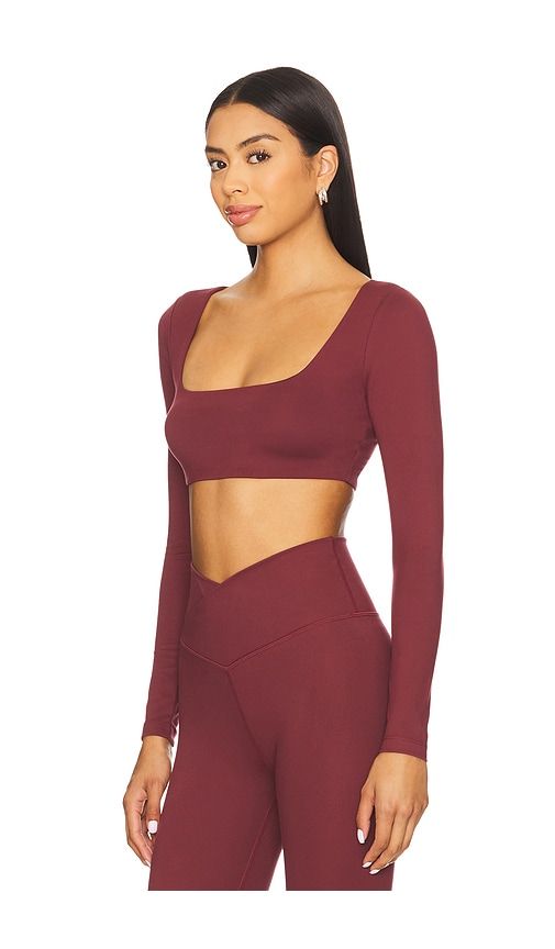 FlowWell Lara Long Sleeve Top in Burgundy. - size M (also in L, XL) - WellBeing + BeingWell - Modalova