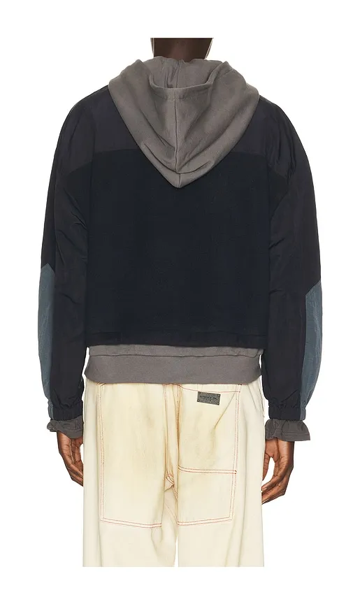Layered Fleece Hoodie in Blue. - size L (also in S, XL/1X) - WE11DONE - Modalova