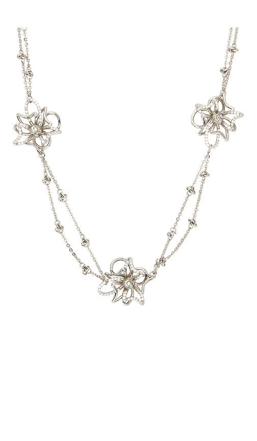 Crystal Twisted Wire Necklace in Metallic - WE11DONE - Modalova