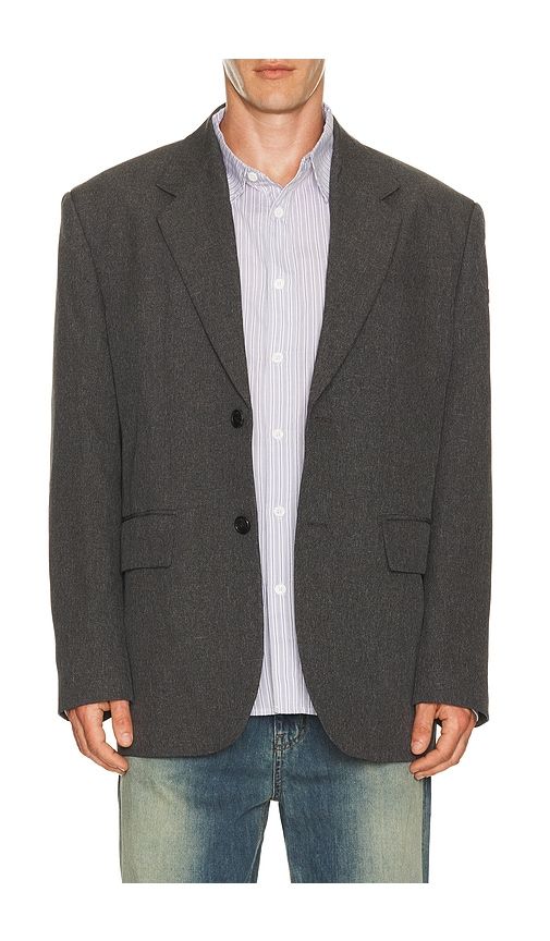 Hood Detachable Blazer in Grey. - size L (also in M, S, XL/1X) - WE11DONE - Modalova