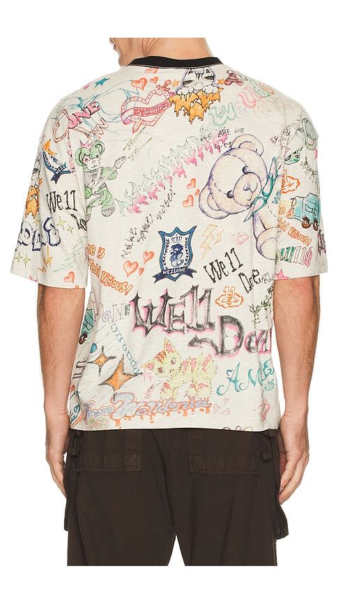 Doodle Printed T-Shirt in White. - size L (also in M, S, XL/1X) - WE11DONE - Modalova