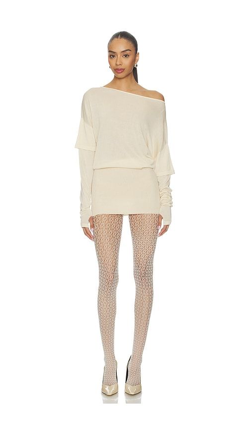 Daisy Net Tights in Cream. - size L (also in M, S, XS) - Wolford - Modalova