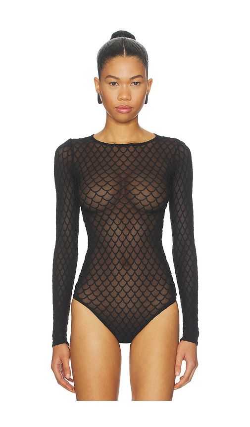 Velvet Net Illusion Bodysuit in . - size M (also in XS) - Wolford - Modalova