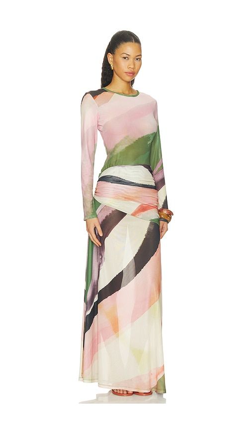 Wrap Mesh Maxi Dress in Multi. - size L (also in M, S) - With Harper Lu - Modalova