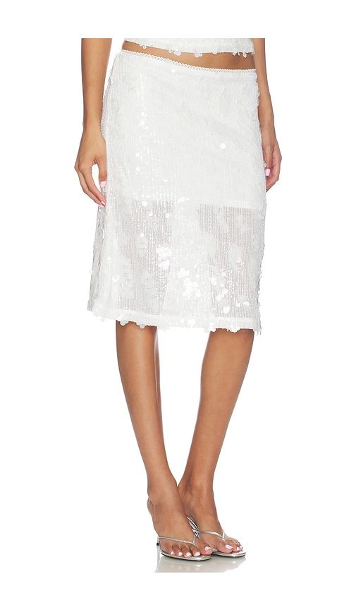 Mesh Midi Skirt in White. - size S (also in XS, M, L, XL) - With Harper Lu - Modalova