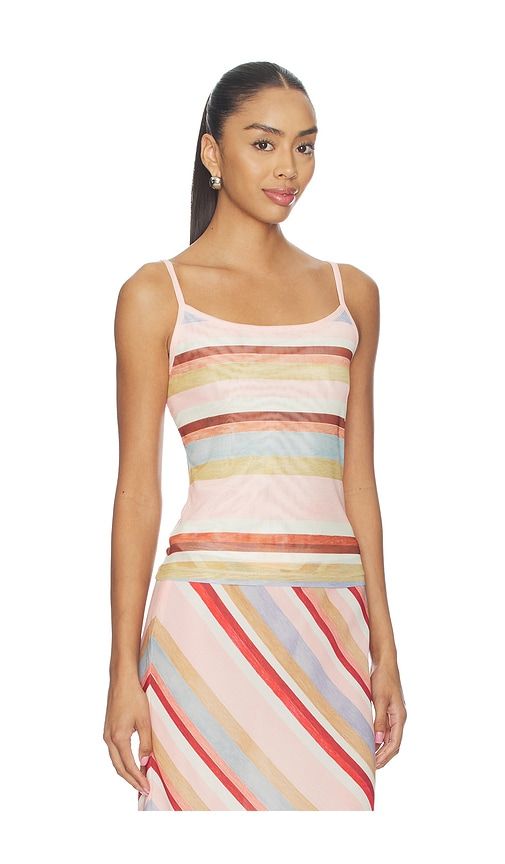 Mesh Camisole Top in Blush. - size M (also in S, XS) - With Harper Lu - Modalova