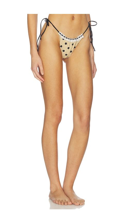 Juni Lace Up Detail Bikini Bottom in Beige. - size L (also in M, S, XL) - With Jean - Modalova