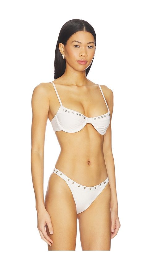 Julia Eyelet Bikini Top in White. - size M (also in S, XL, XS) - With Jean - Modalova