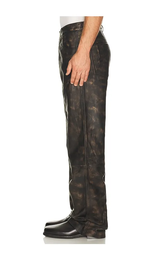Genoa Leather Pants in Brown. - size 30 (also in 31, 32, 33, 34, 36) - Won Hundred - Modalova