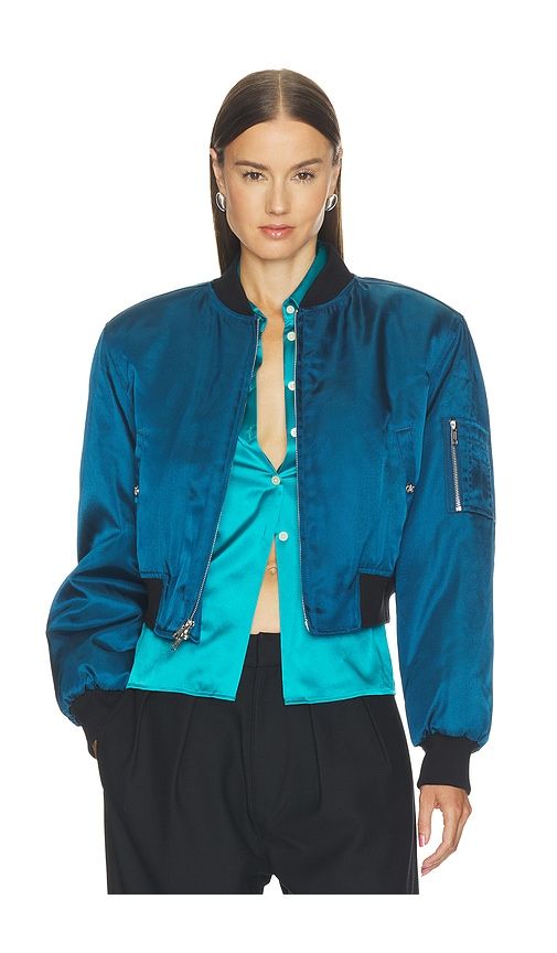 Cropped Bomber Jacket in Blue. - size L (also in M, S, XS) - Willy Chavarria - Modalova