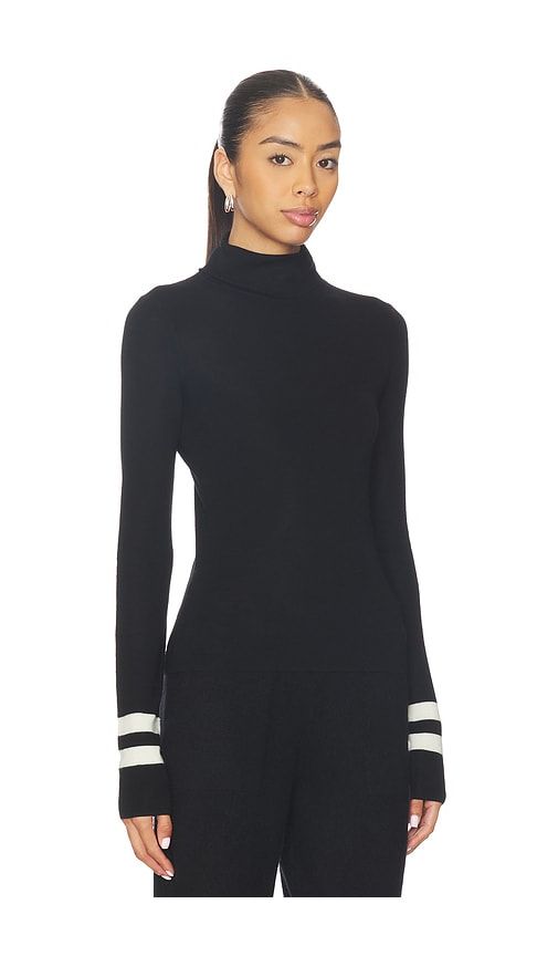Superfine Merino Striped Fitted Turtleneck in . - size L (also in S, XS) - White & Warren - Modalova