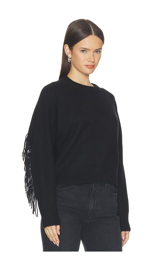 Cashmere Blend Luxe Fringe Crew Sweater in . - size L (also in M, S, XS) - White & Warren - Modalova
