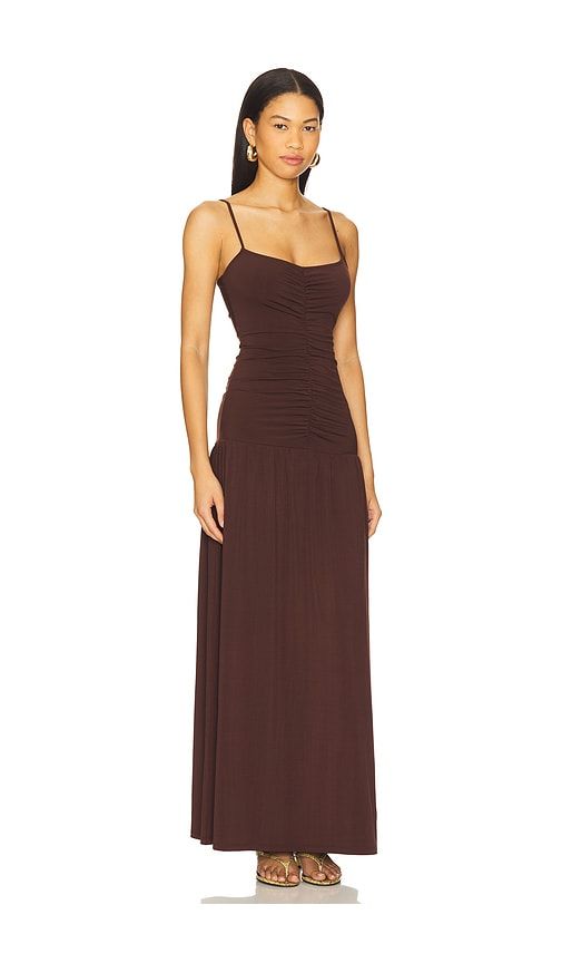 Ruched Front Scoop Maxi Dress in Brown. - size L (also in XL) - WeWoreWhat - Modalova